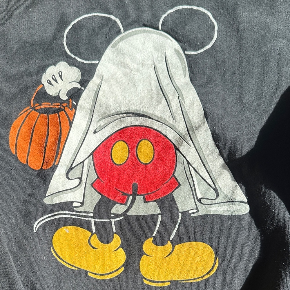 Vintage Mickey mouse Halloween Ghost Sweatshirt XL unisex print on both sides - Picture 2 of 16
